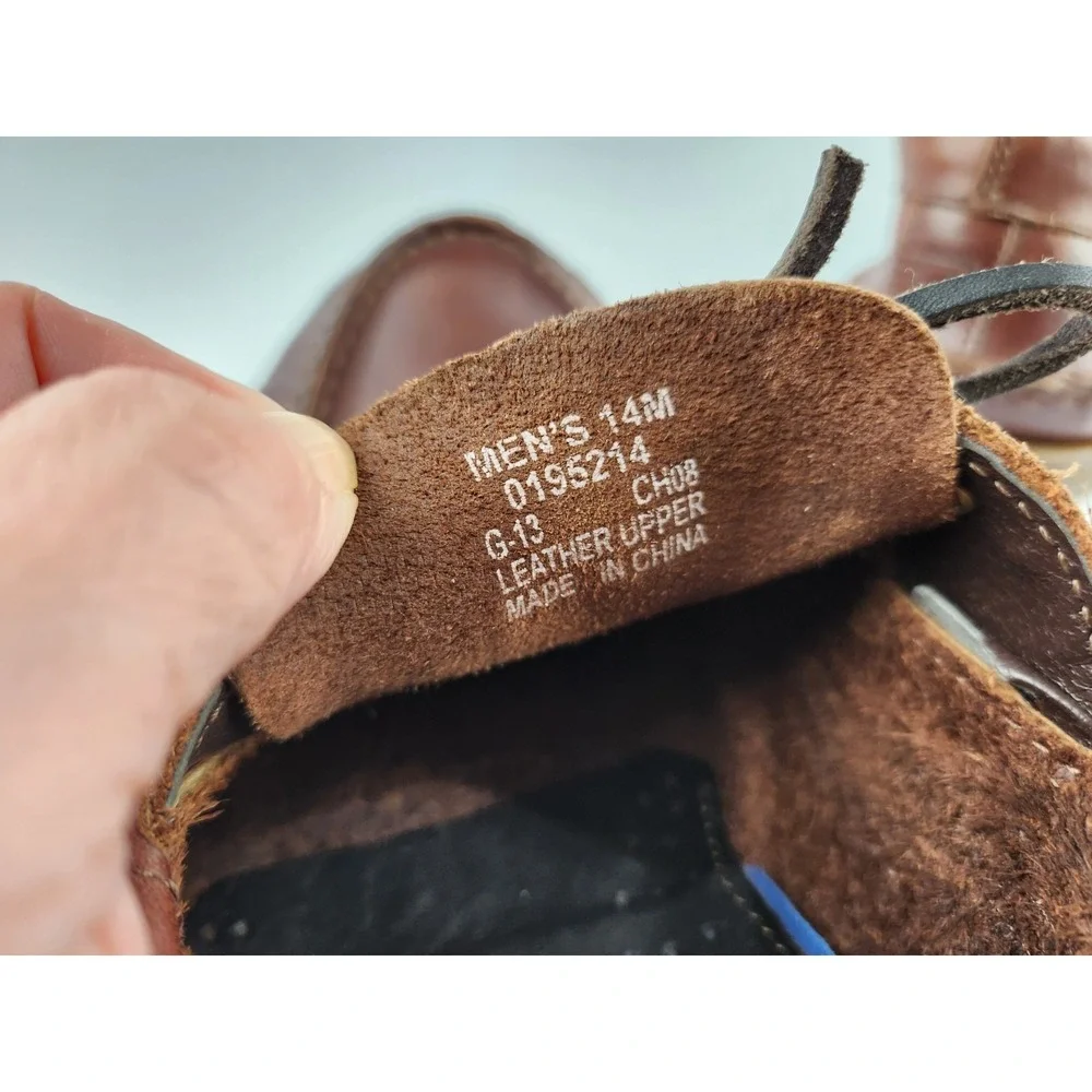 Sperry 2-EYE LEATHER Boat Shoe Deck Water Leather Amaretto Slip On Men's Size 13